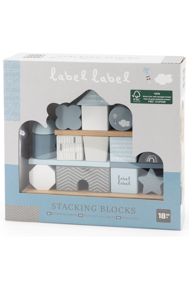 Stacking Blocks House Blue, Wooden & Colored Blocks, 18 months+, Alternate, color, Multicolored