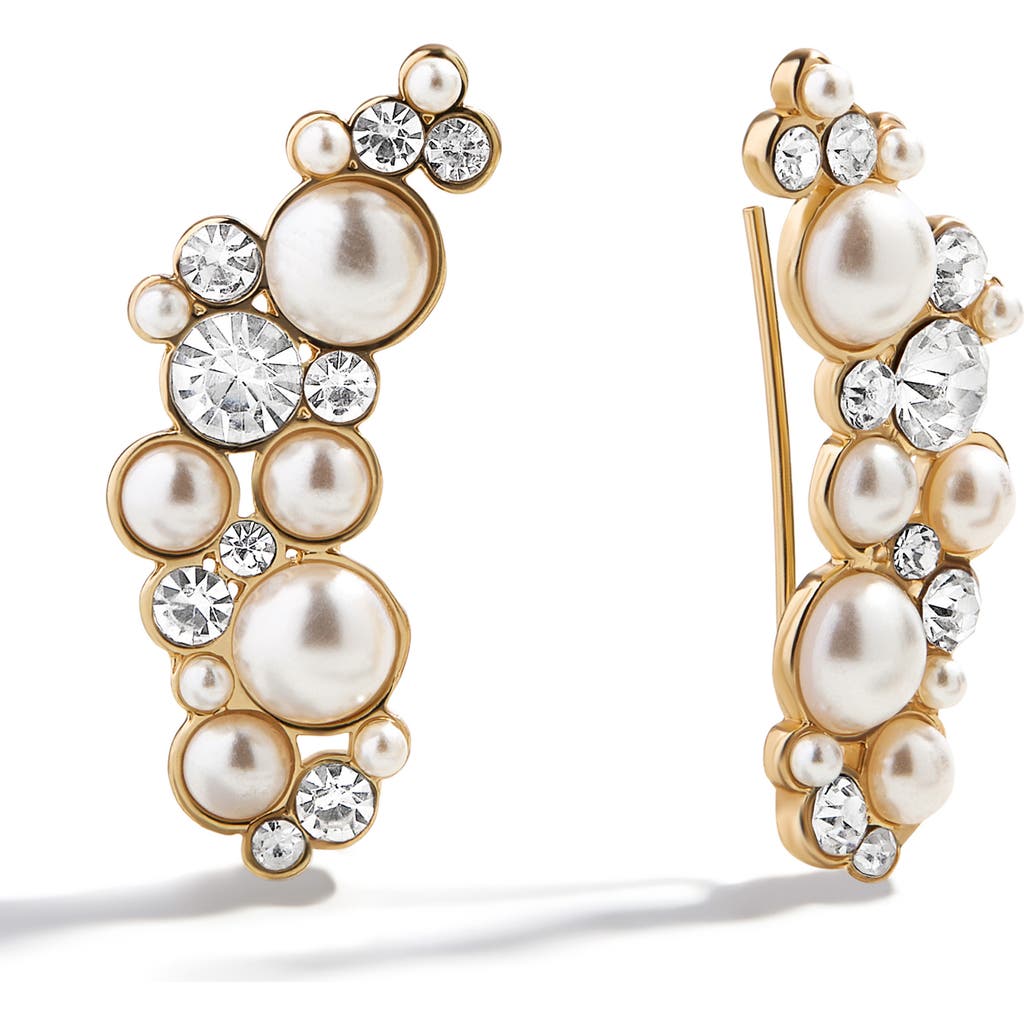 Baublebar Effie Faux Pearl Ear Crawlers In Gold