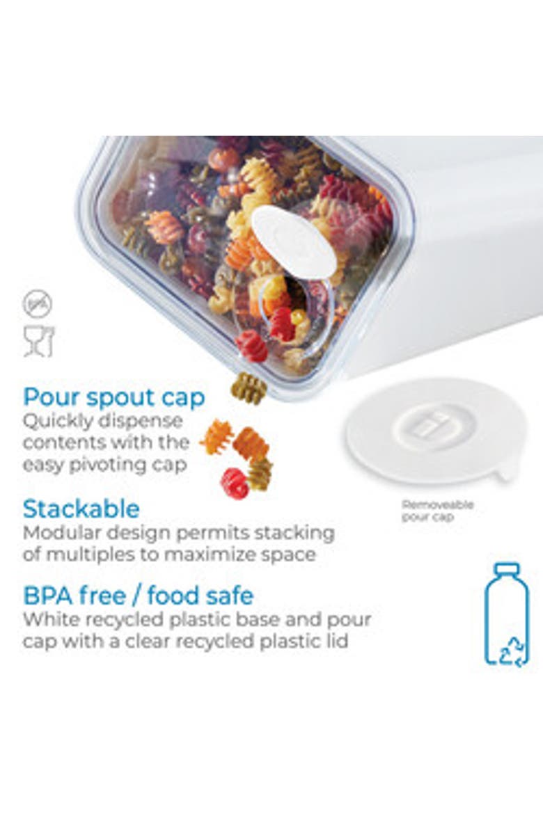 Extra Large Canister with Removable Pour Cap - Set of 4 - White, Alternate, color, Natural