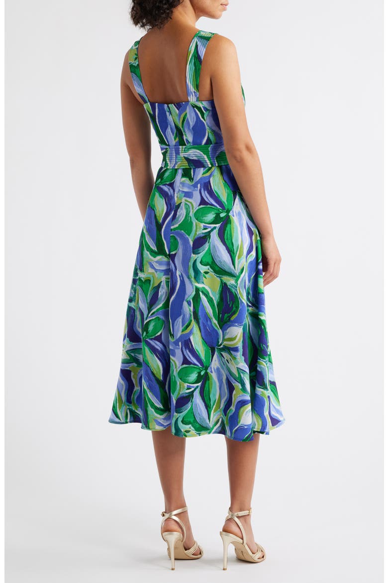Sleeveless Midi Dress, Alternate, color, PACIFIC BLUE LEAF