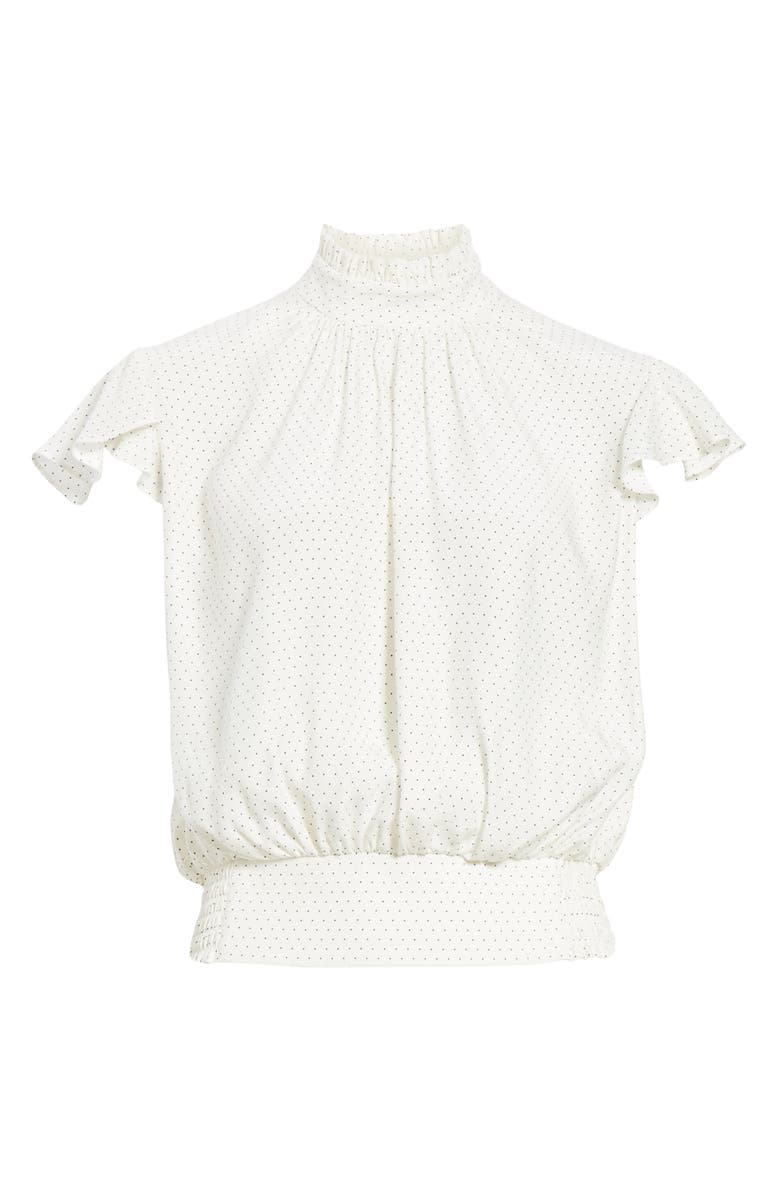 FRAME Ruffle Smocked Silk Top, Alternate, color,