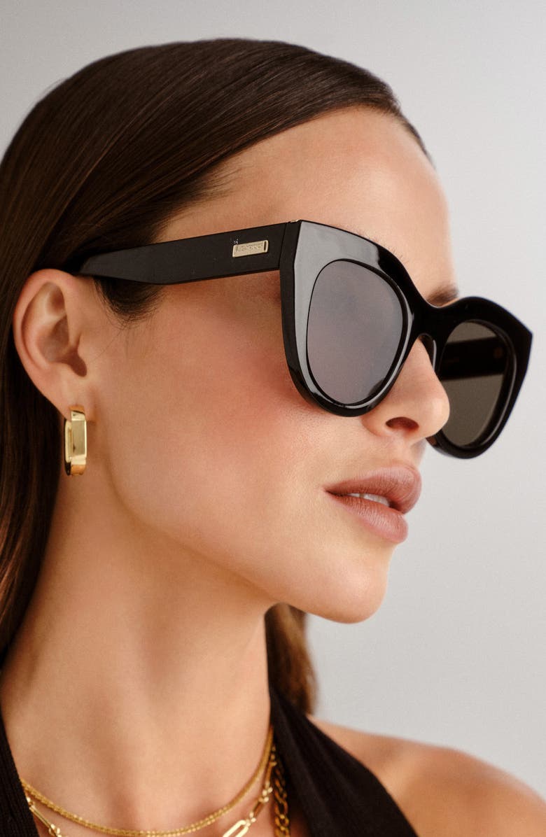 Le Specs Air Heart 51mm Sunglasses, Alternate, color, Black/ Gold