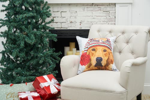 C & F Home C&f Home Winter Hat Golden Indoor/outdoor Christmas Holiday Throw Pillow, 18" X 18" In Animal Print