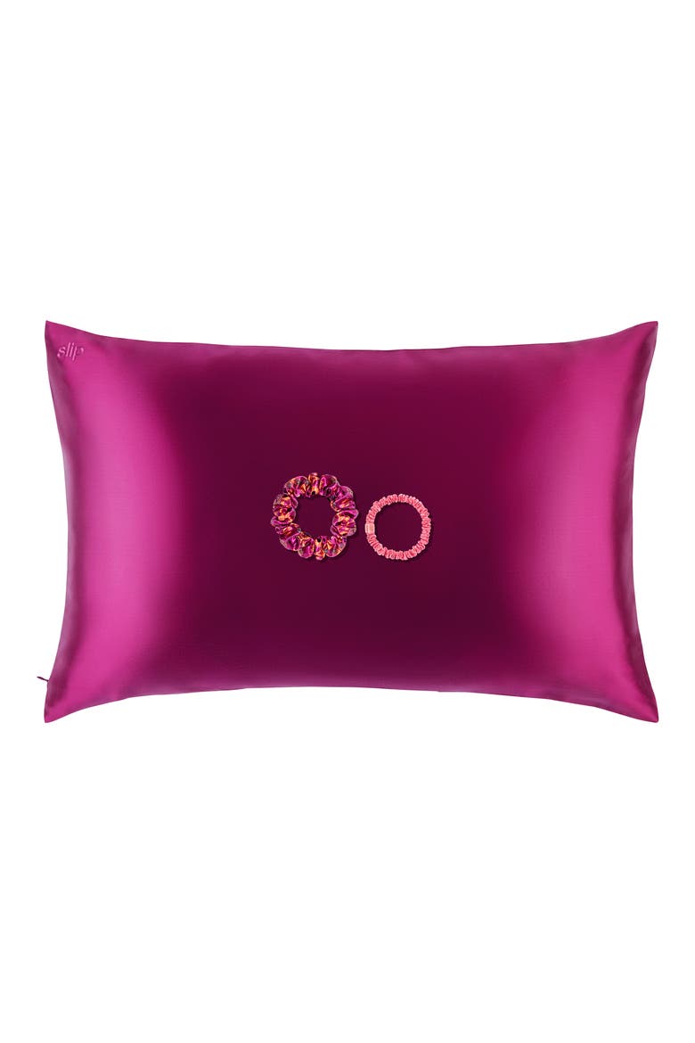 Blossom Nights Pillowcase & Scrunchies Set, Main, color, BLOSSOM NIGHTS