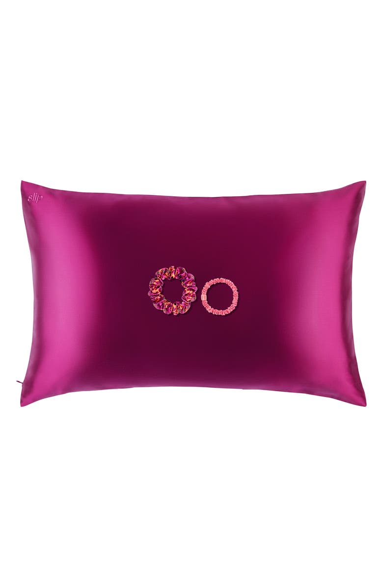 slip Blossom Nights Pillowcase & Scrunchies Set USD $108 Value, Main, color, Blossom Nights