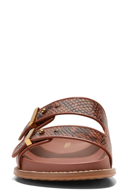 Cole Haan Marisol Sandal In Dark Cuoio Snake Print Leather
