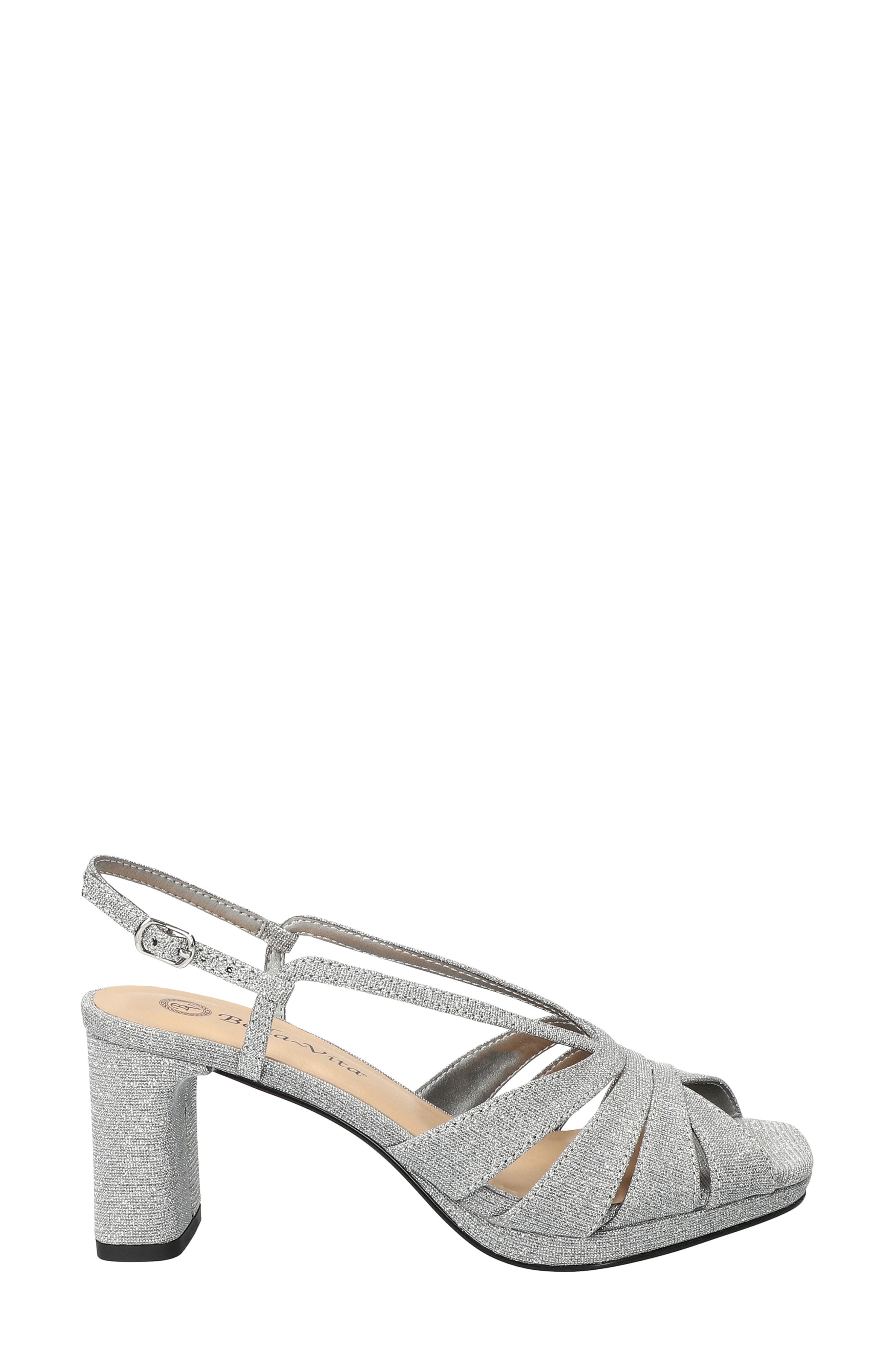 Chorus Slingback Platform Sandal, Alternate, color, SILVER-GLITTER