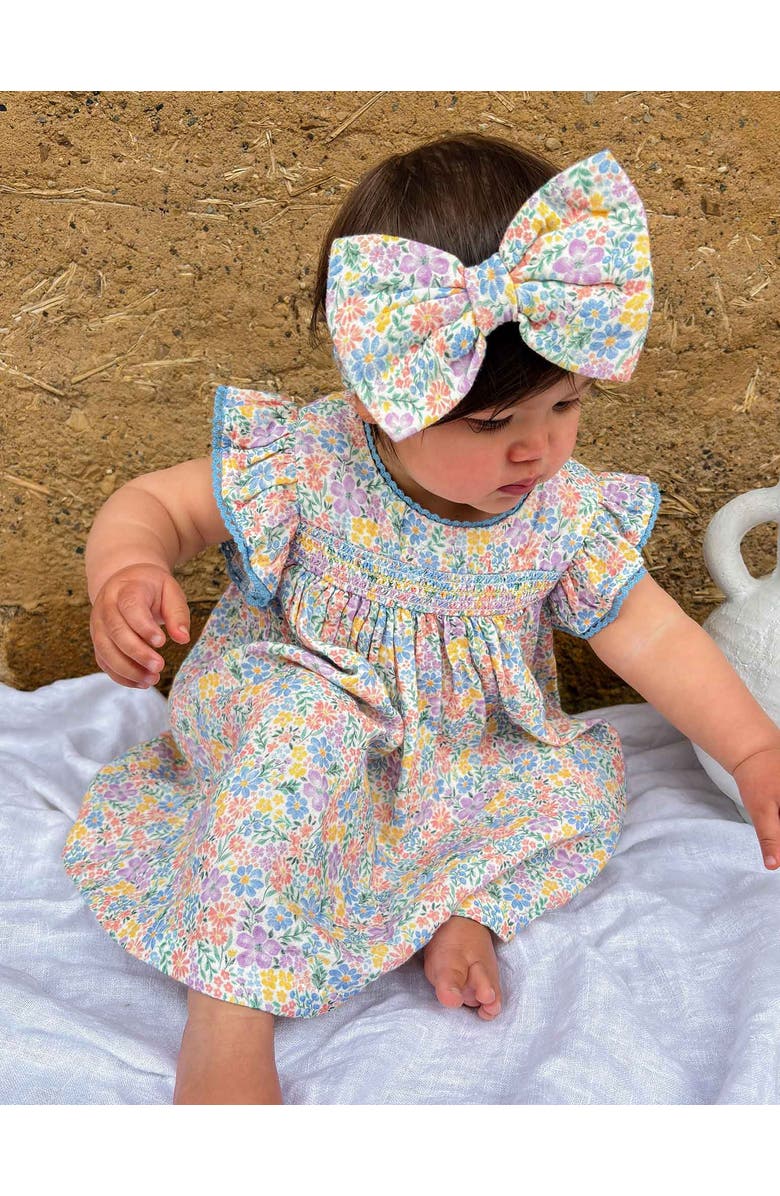 Purebaby Smocked Dress, Alternate, color, Isabella Print