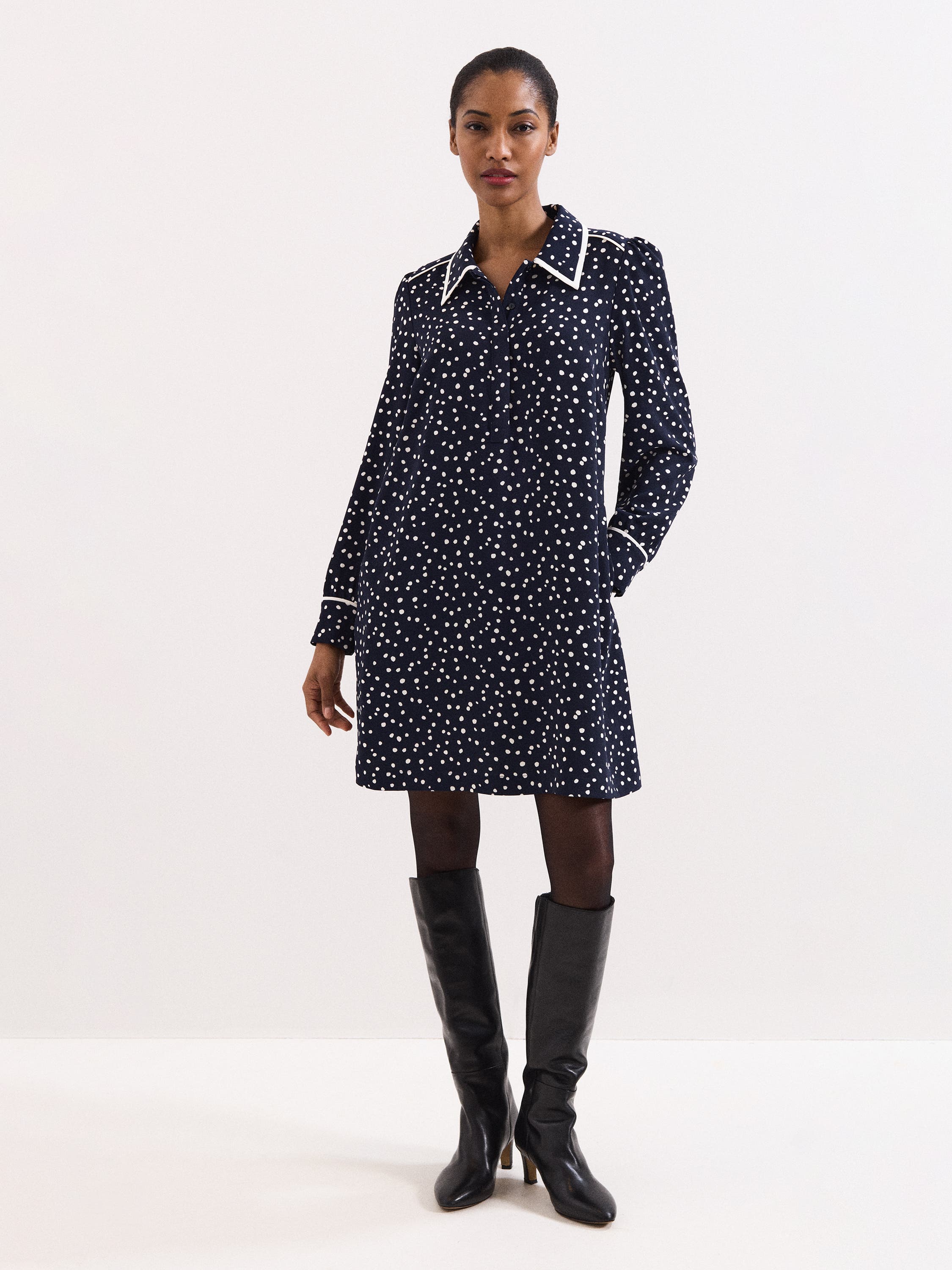 Collared Mini Tunic Dress - image 2