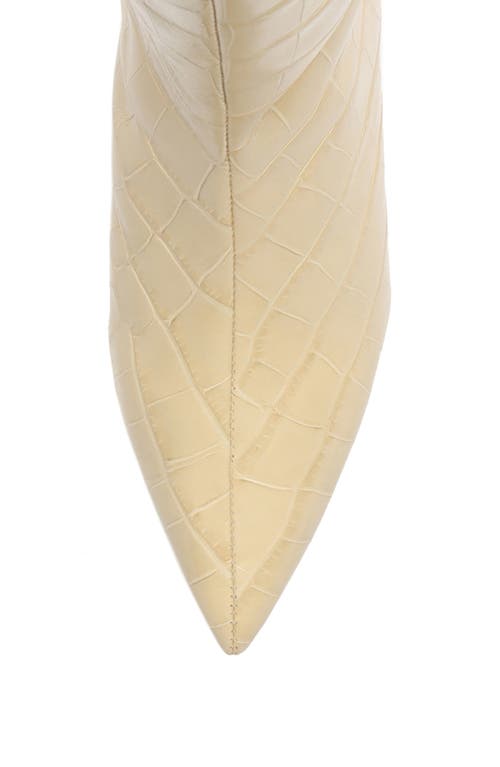 Schutz Maryana Lo Crocodile-embossed Leather Boot In Almond Buff