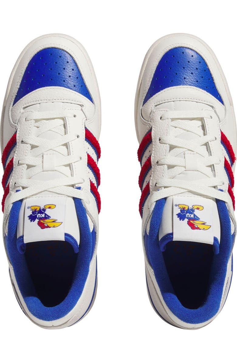 adidas Men's adidas White/Royal Kansas Jayhawks Forum Low Basketball Shoes, Alternate, color,