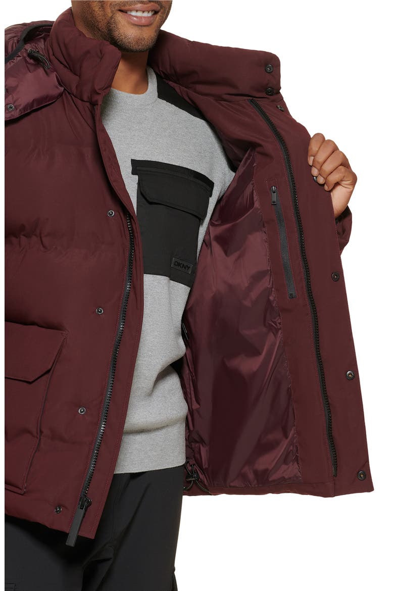 Hooded Puffer Jacket, Alternate, color, OXBLOOD