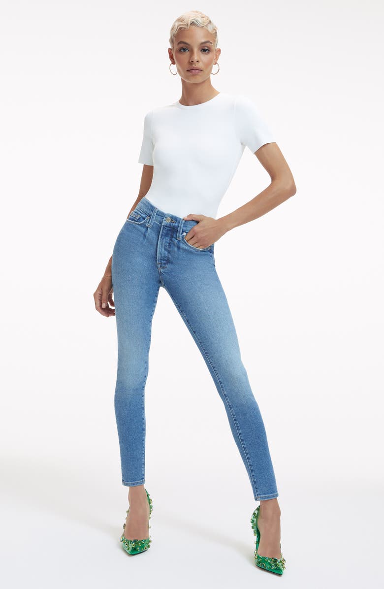 Good American Good Waist High Waist Palazzo Jeans, Alternate, color, 