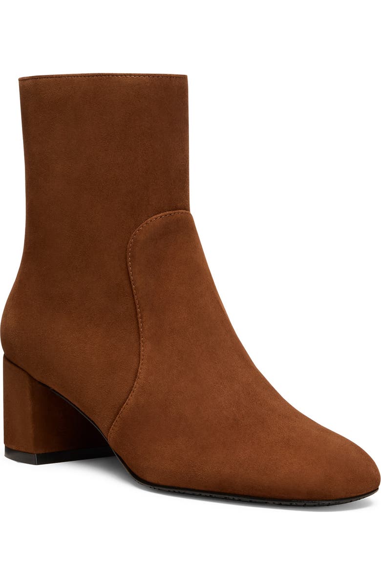 Stuart Weitzman Maeve Zip Bootie, Main, color, Deep Coffee