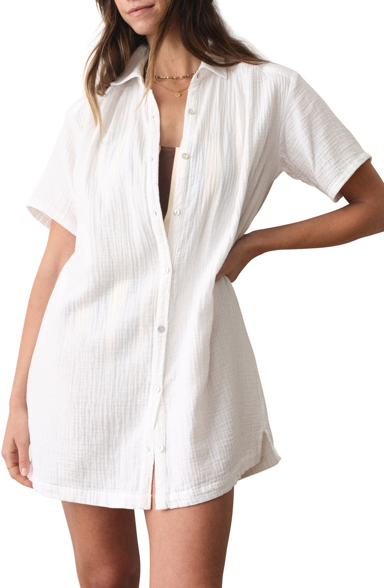 Marine Layer Bianca Organic Cotton Cover-Up Shirtdress, Main, color,