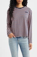 BDG Urban Outfitters Stripe Long Sleeve Boxy Cotton Top