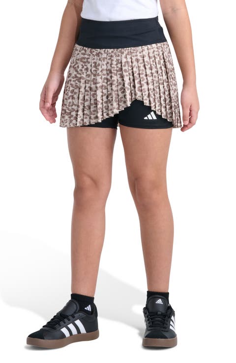Kids' Leopard Print Pleated Skort