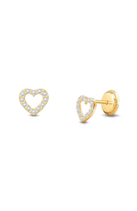 14K Gold Love of Mine Studs Screw Back Earrings