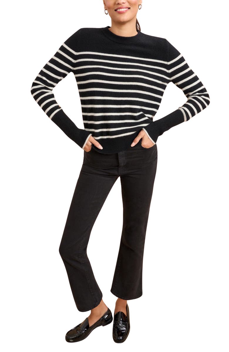 La Ligne Lean Lines Sweater, Alternate, color, Black/Cream