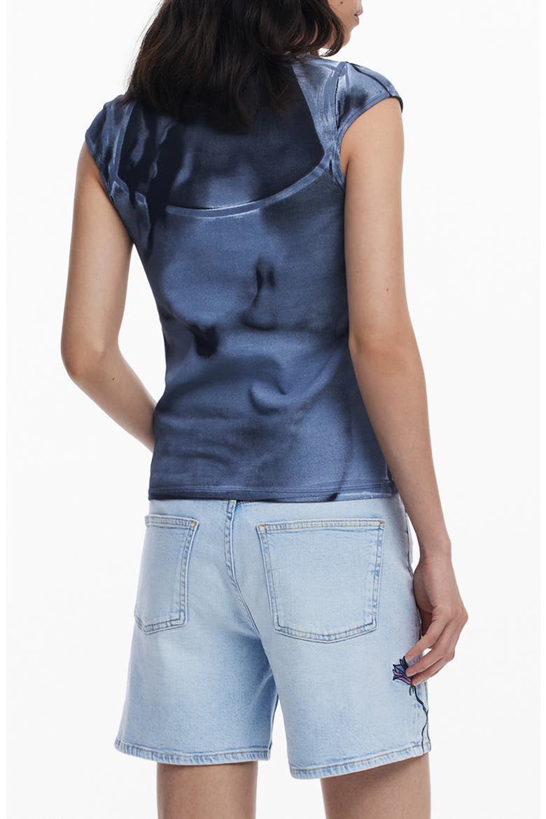 Printed Abstract T-Shirt, Alternate, color, BLUE