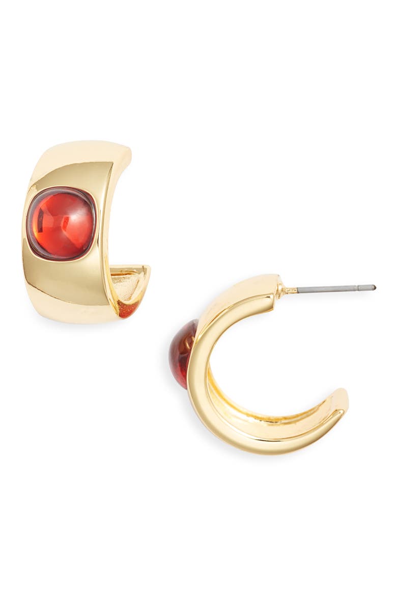It Girl Hoop Earrings, Main, color, RED