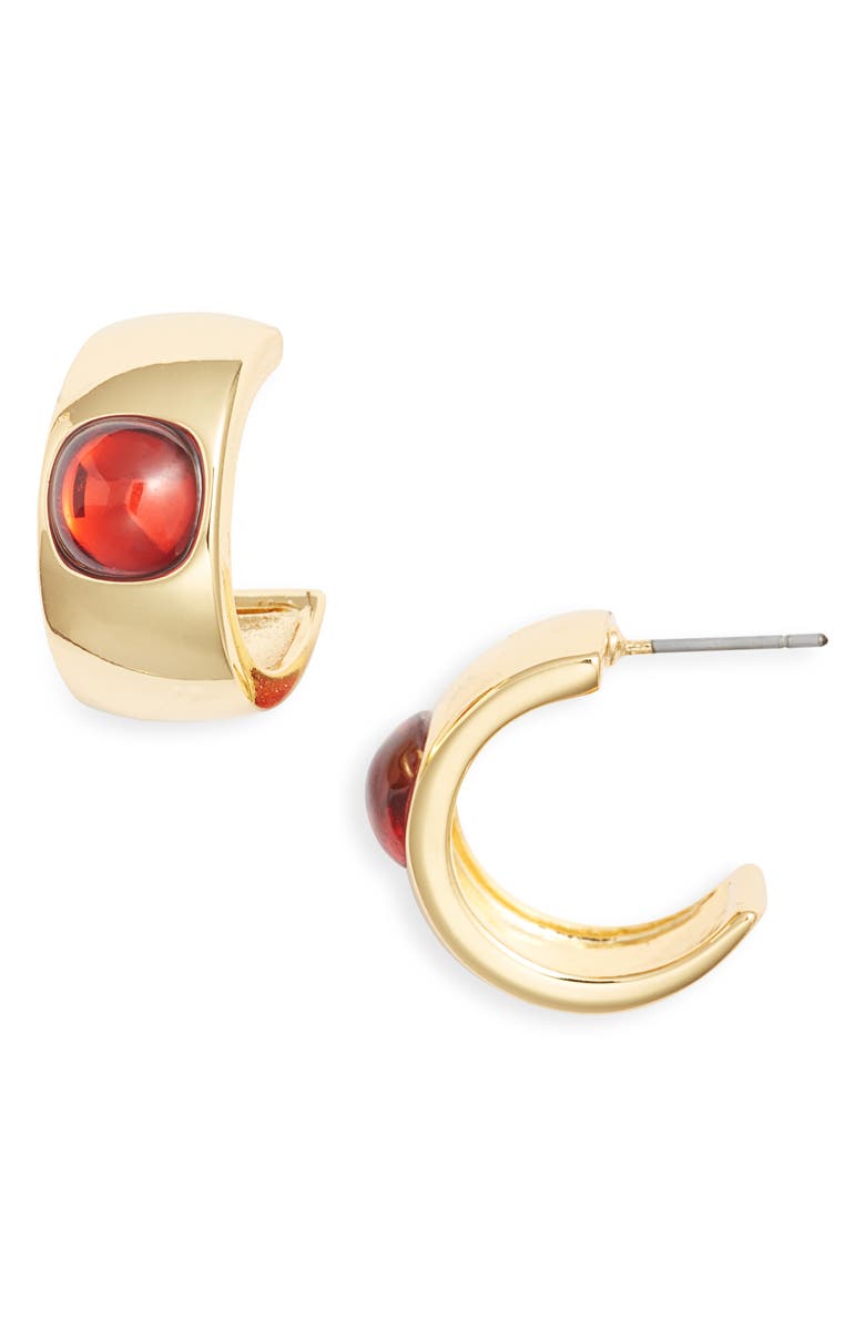 FRASIER STERLING It Girl Hoop Earrings, Main, color, Red