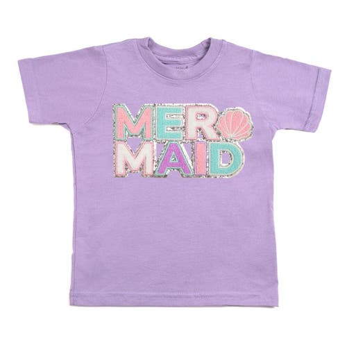 Sweet Wink Babies'  Mermaid Patch Short Sleeve T-shirt In Purple