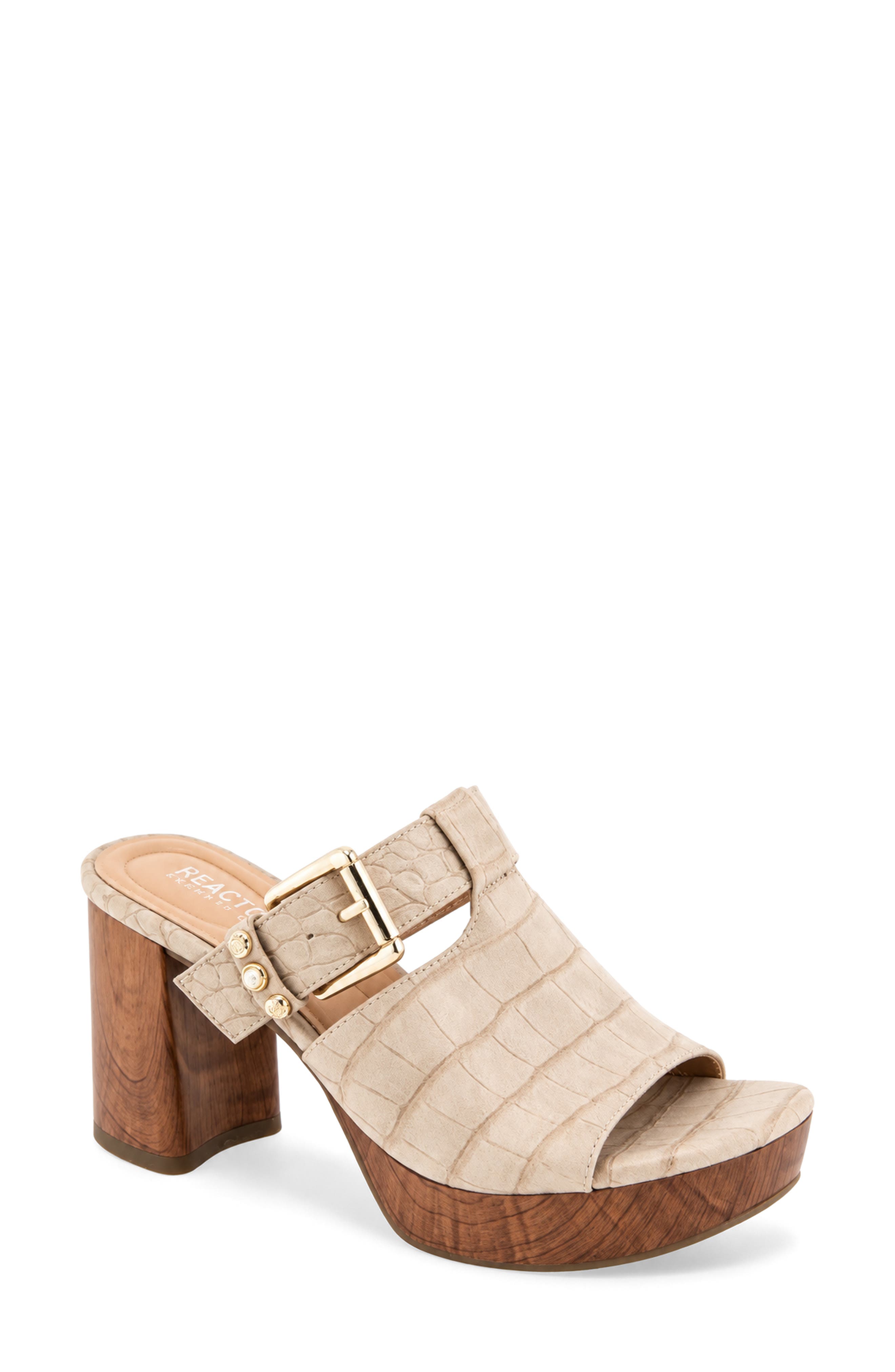 Rumson Platform Sandal, Main, color, WOOD ASH GATOR