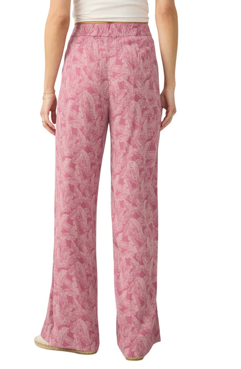 Faherty Cabana Print Pants, Alternate, color, Dusty Rose Banana Leaf