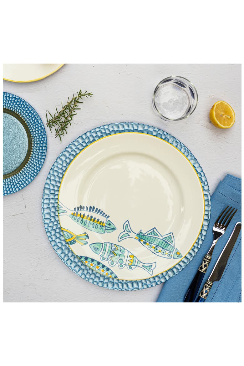 Pelli Glass Charger Plate, Alternate, color, BLUE