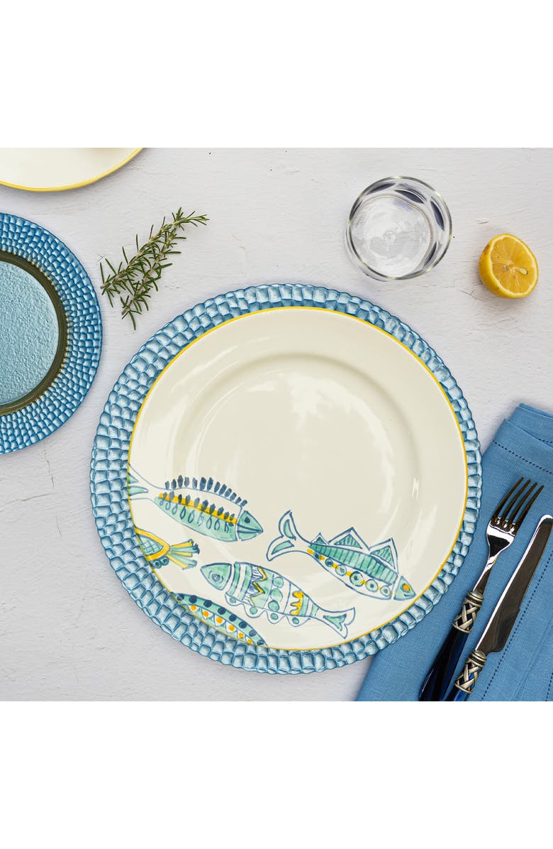 VIETRI Pelli Glass Charger Plate, Alternate, color, Blue