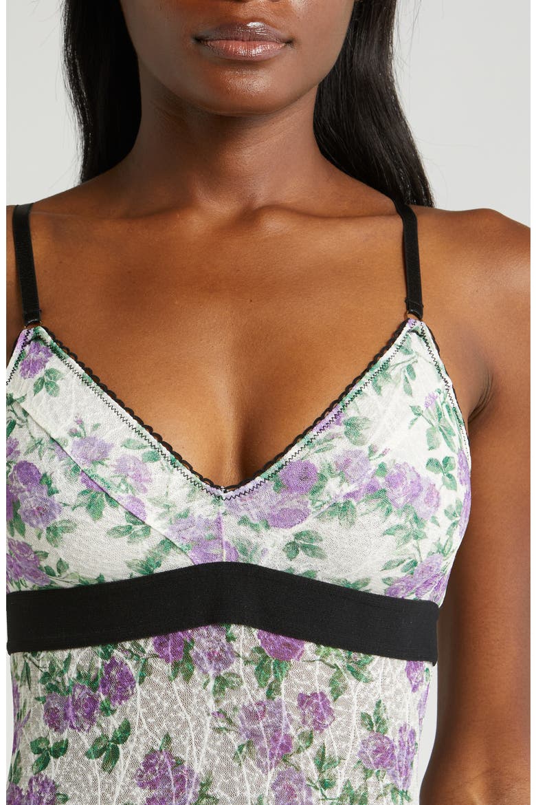 Floral Print Lace Teddy, Alternate, color, LILAC ROSE