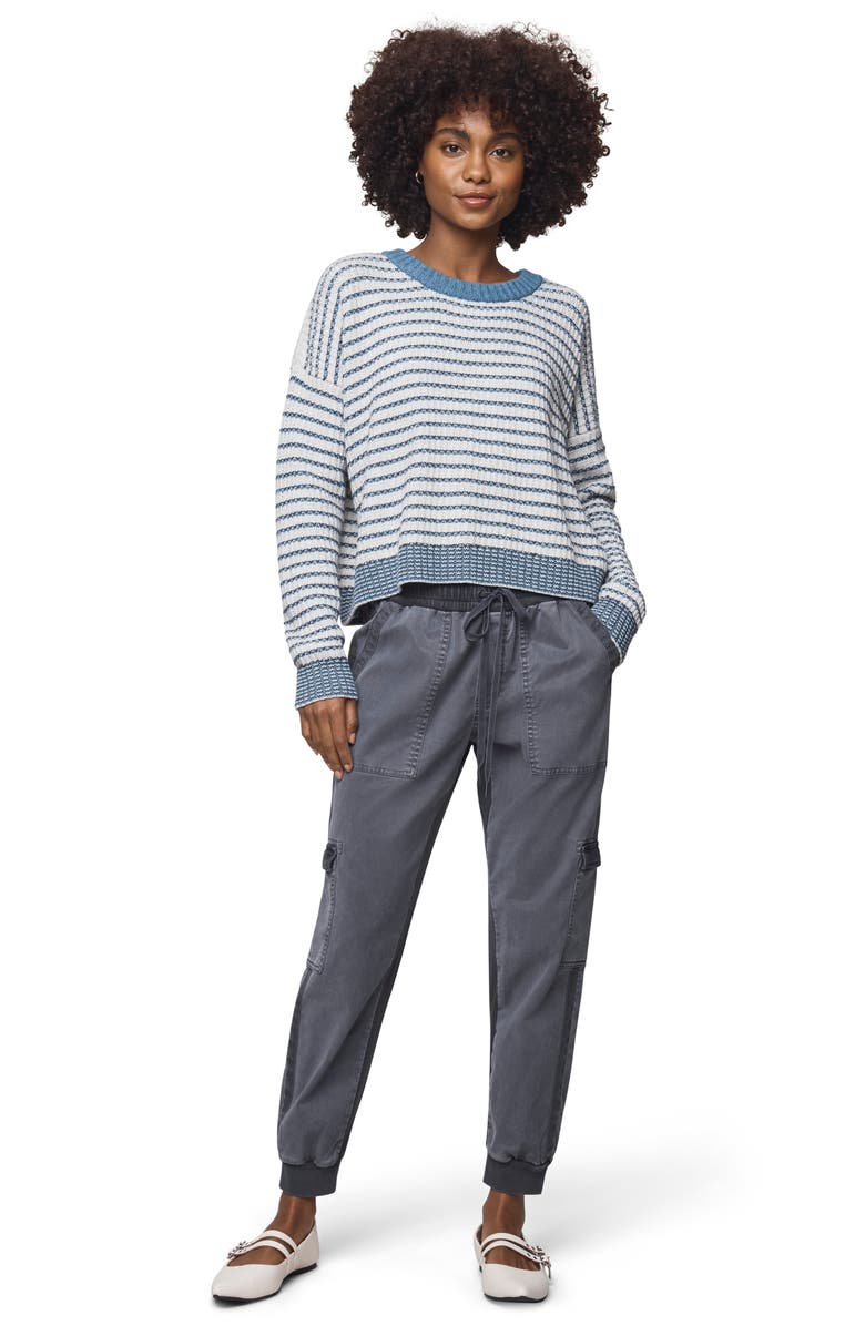 Splendid Lucy Stripe Oversize Sweater, Alternate, color, Pale Oak Heather/ Ice