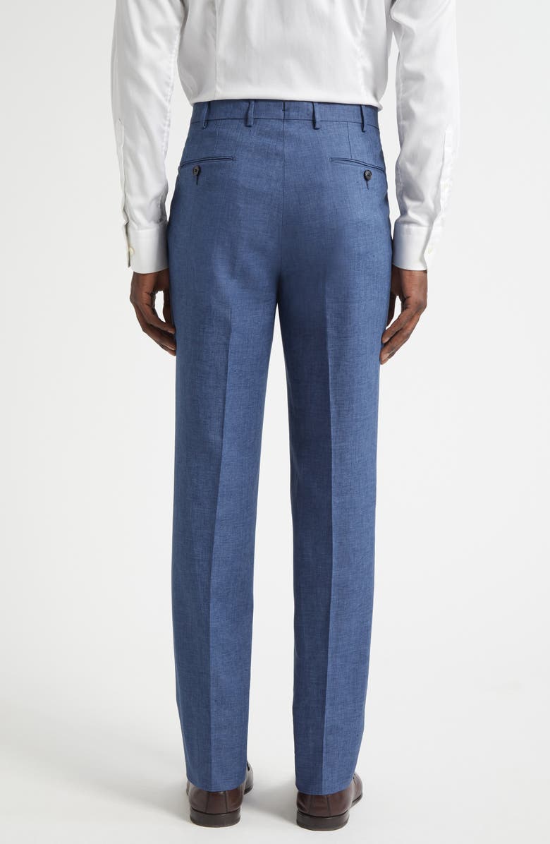 ZEGNA Oasi Linen Trousers, Alternate, color, Md Blu Sld