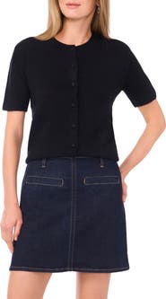 Vince Camuto Covered Button Cardigan