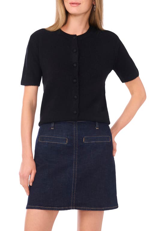 Vince Camuto Covered Button Cardigan In Black