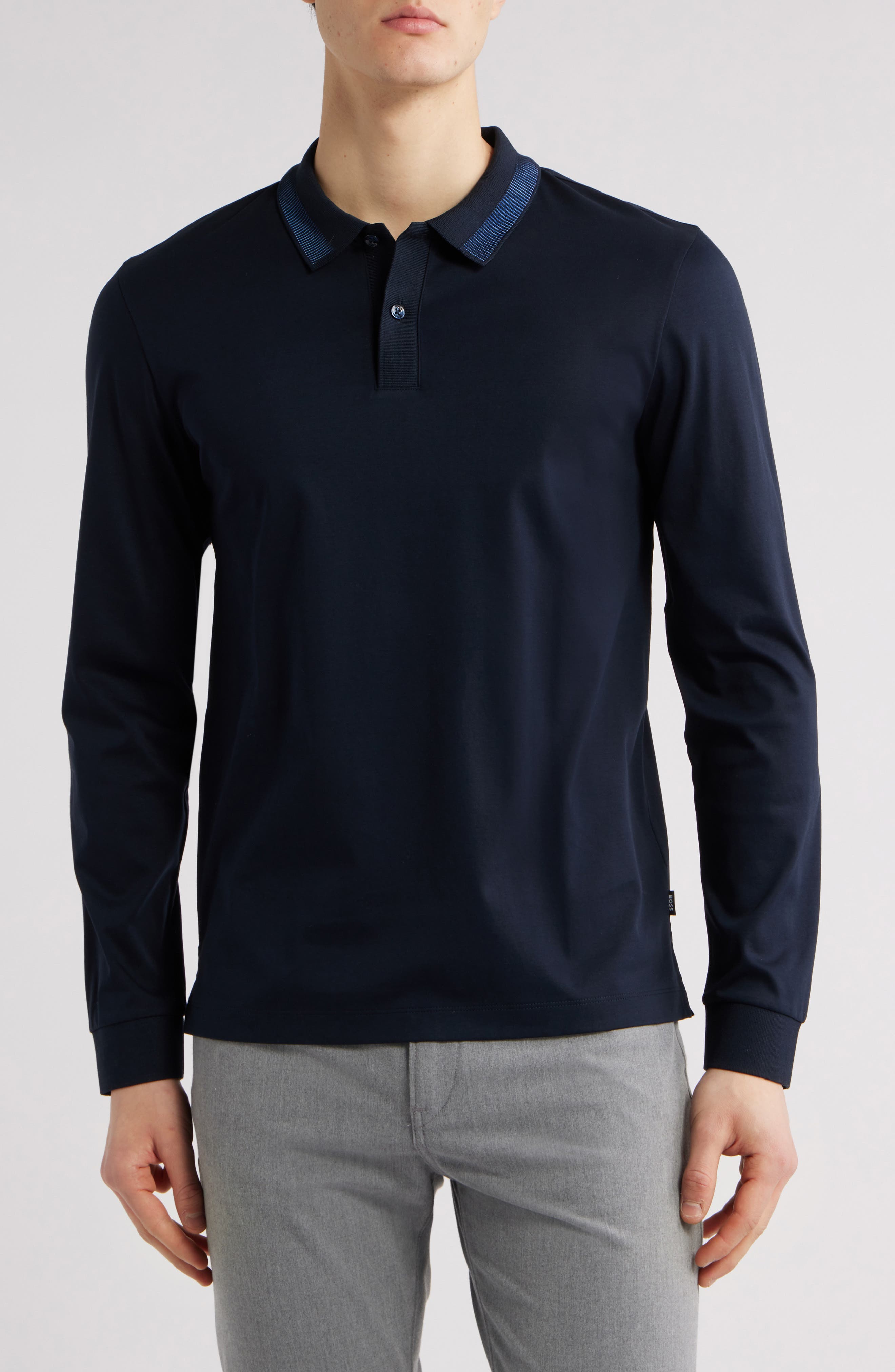 BOSS Pleins Long Sleeve Polo