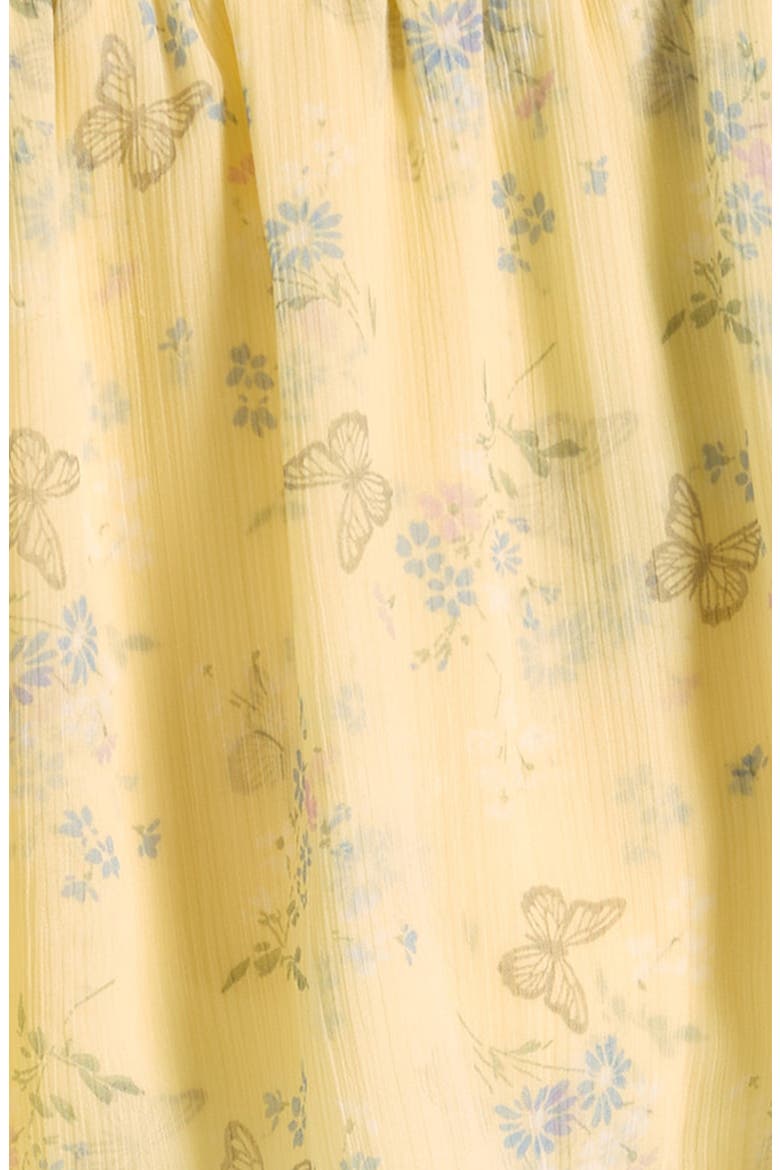 Kids' Ruched Waistband Skort, Alternate, color, YELLOW BUTTERFLY FLORAL