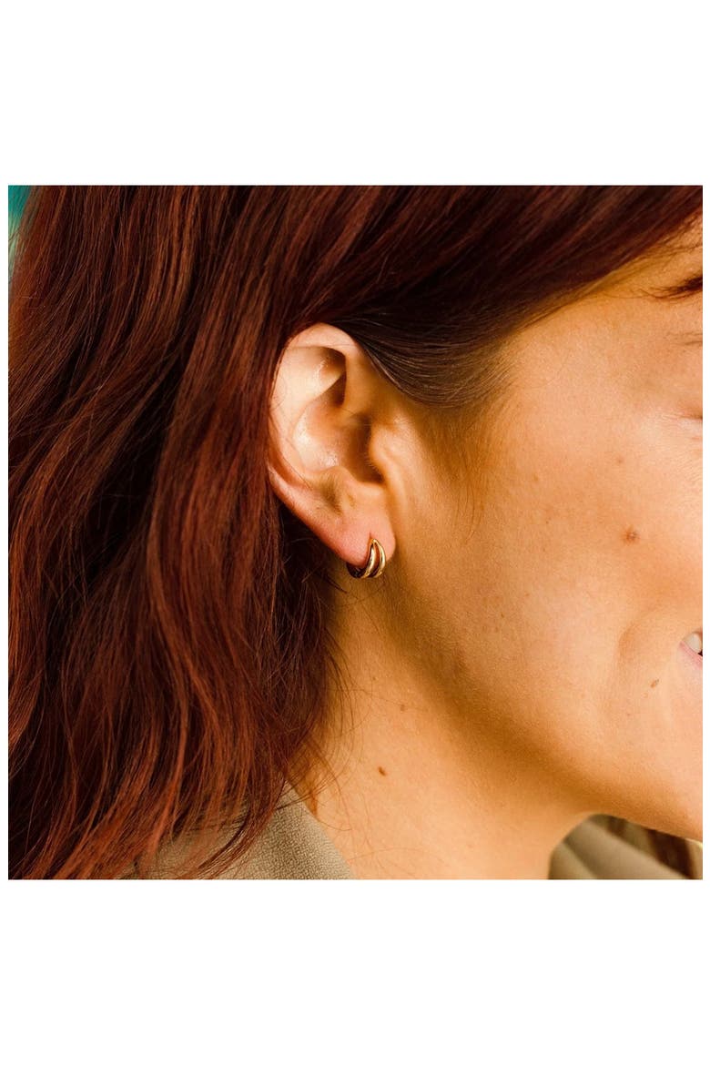 Split Huggie Hoop Earrings, Alternate, color, GOLD VERMEIL