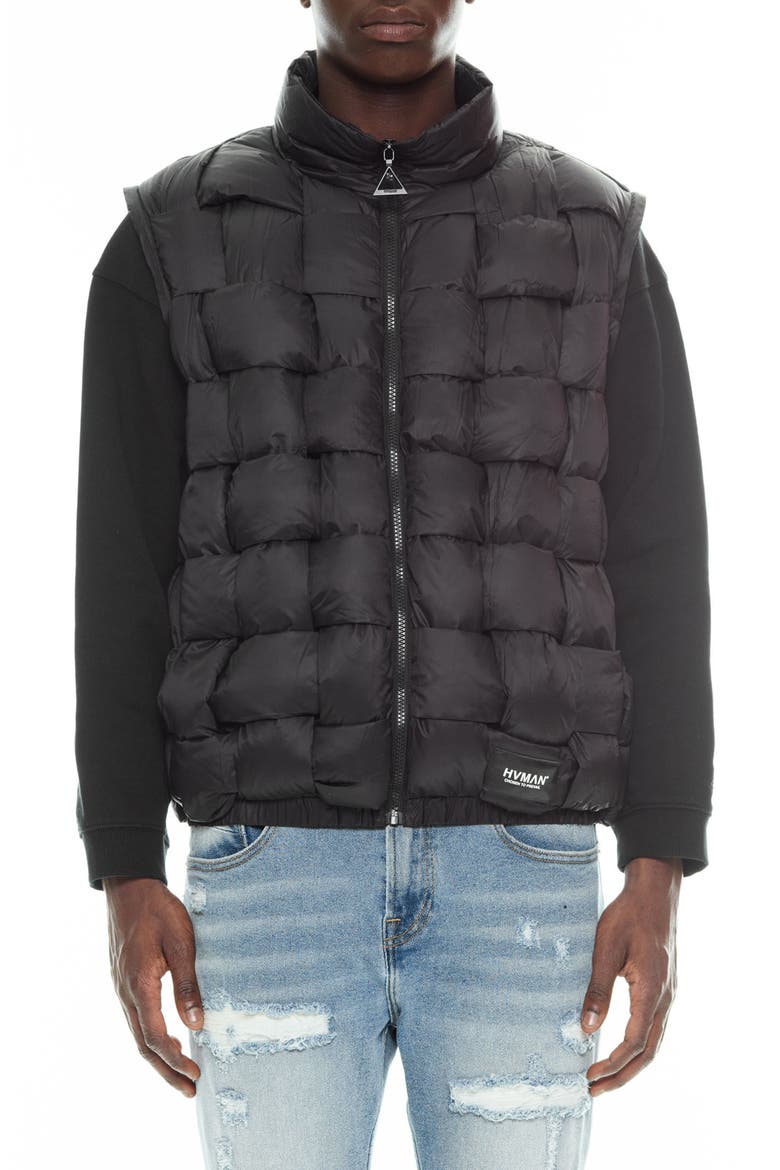 Convertible Quilted Puffer Jacket, Alternate, color, BLACK