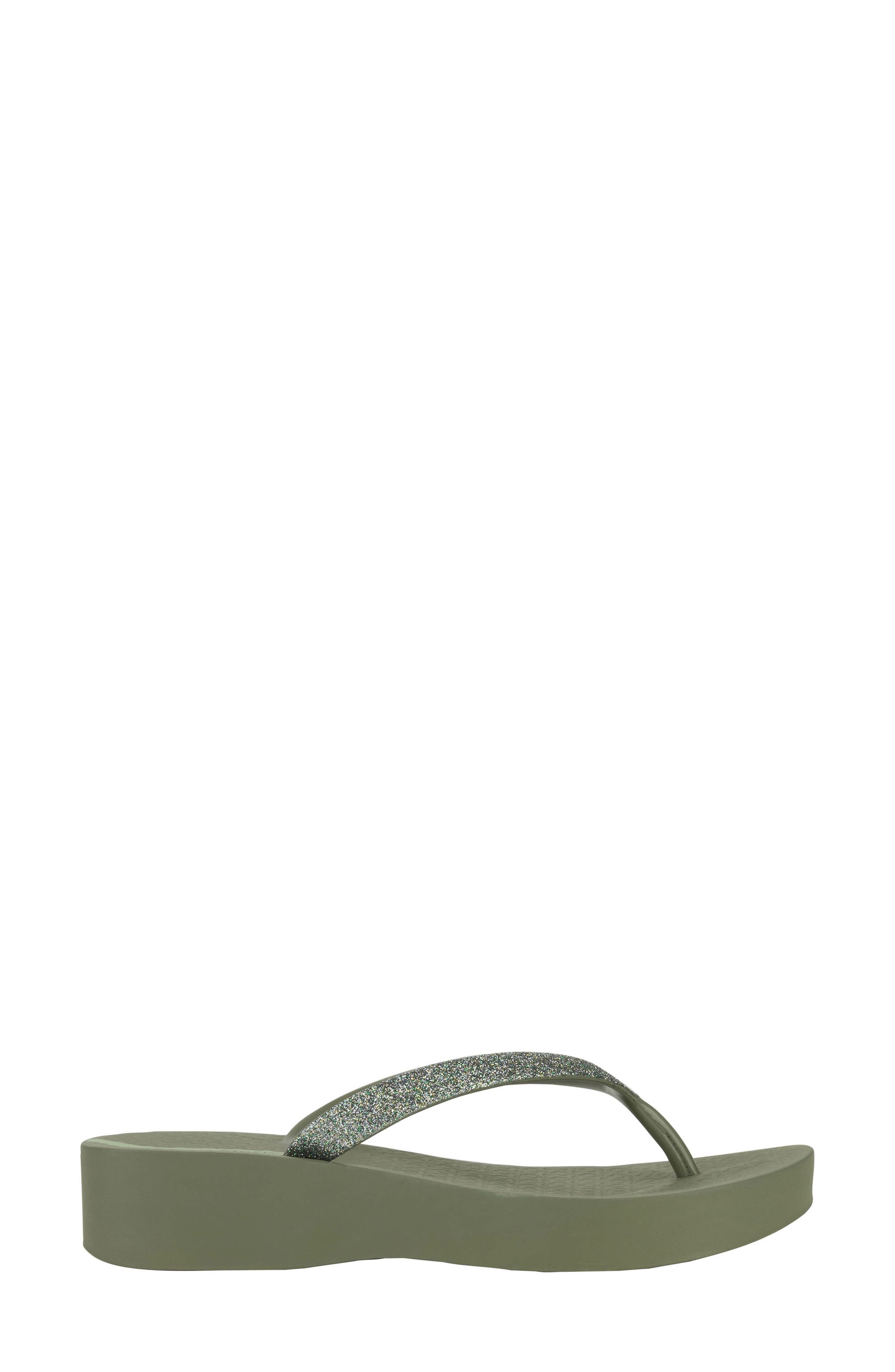 Ipanema Ipa Glitter Wedge Flip Flop, Alternate, color, Ar594