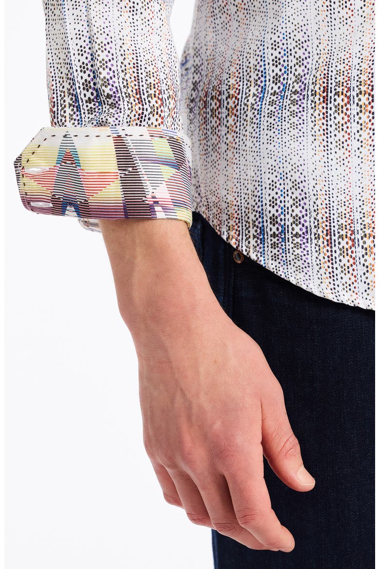 Forsyth Ombré Stripe Button-Up Shirt, Alternate, color, WHITE MULTI
