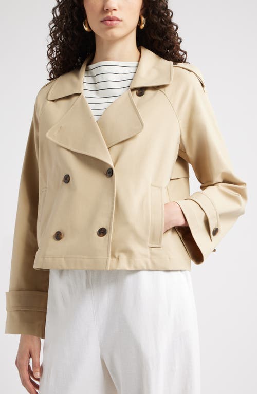 Nordstrom Crop Stretch Cotton Trench Coat