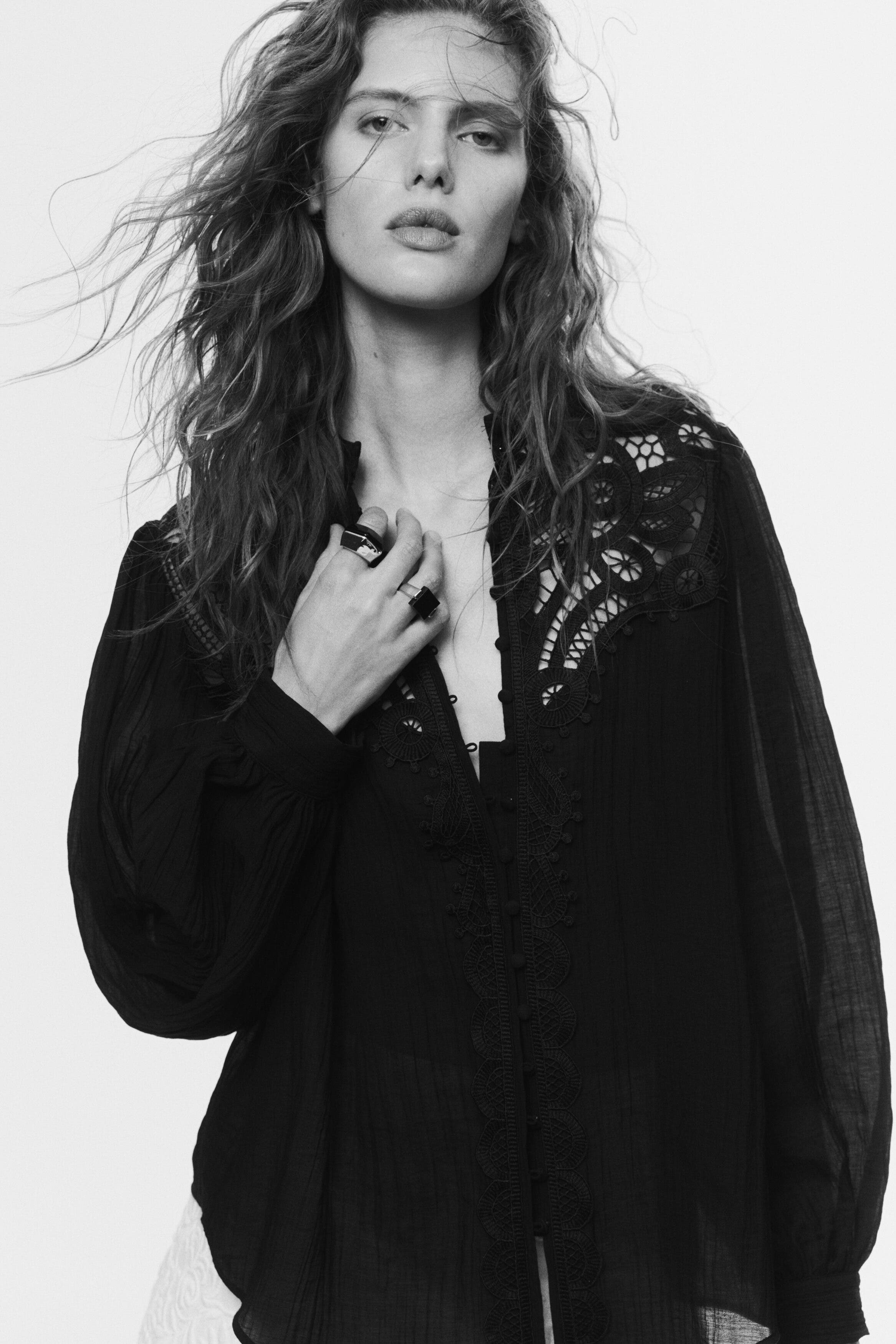 Lace-yoke blouse - image 2
