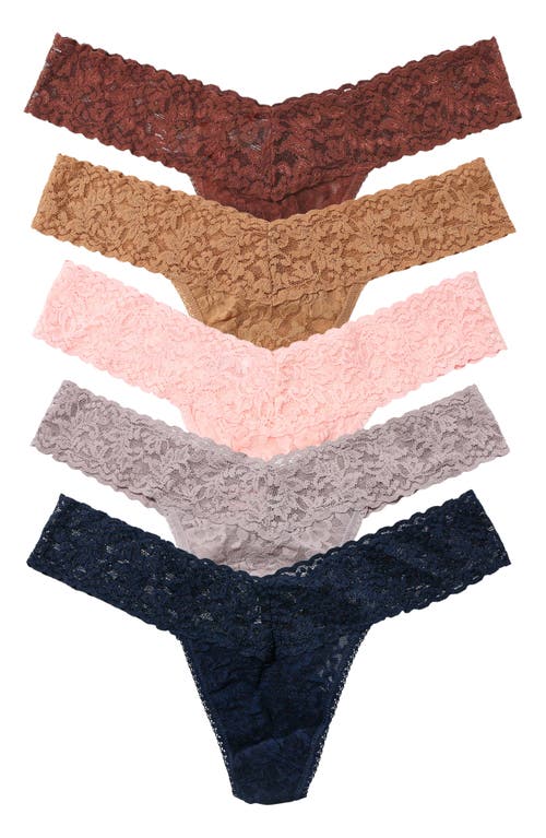 Hanky Panky Holiday Cracker Assorted 5-pack Low Rise Thongs In Multi