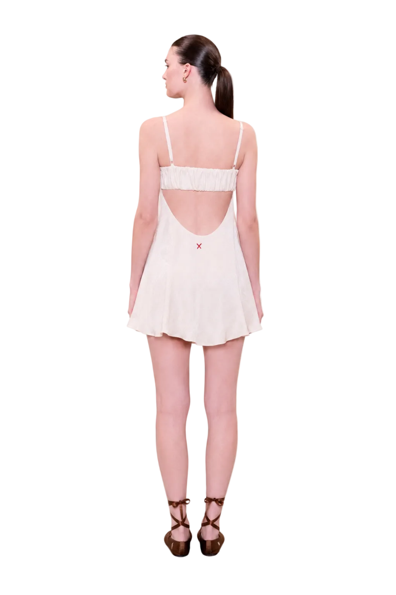 Daydreamers Strappy Backless Mini Dress, Alternate, color, Beige
