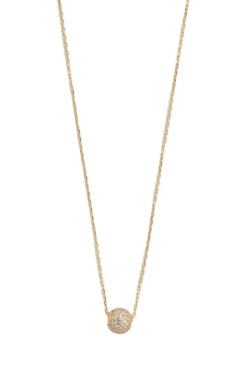 Argento Vivo Cubic Zirconia Ball Pendant Necklace In Gold