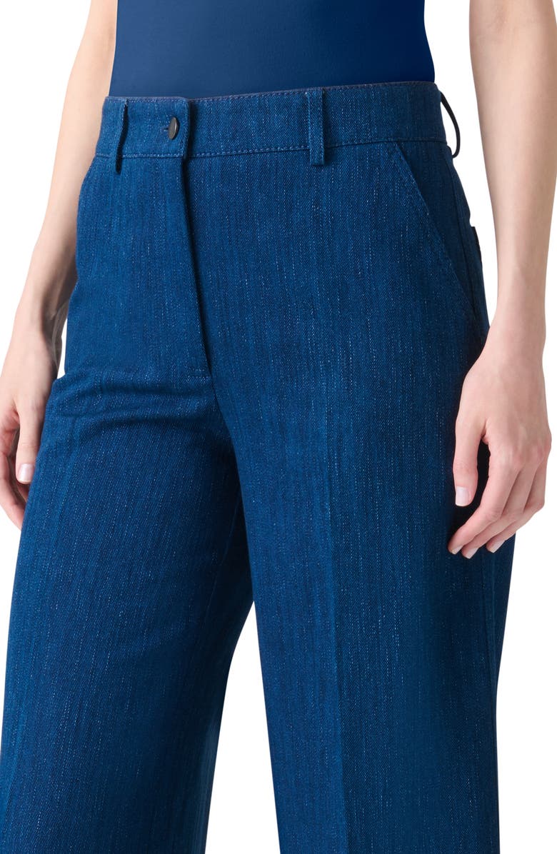 Akris punto Chiara High Waist Crop Wide Leg Jeans, Alternate, color, Ink Denim