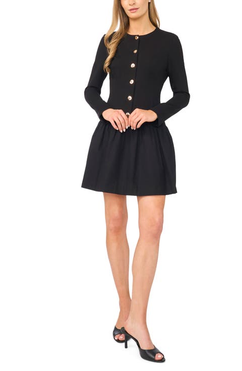 Ponte Minidress with Combo Ruffle