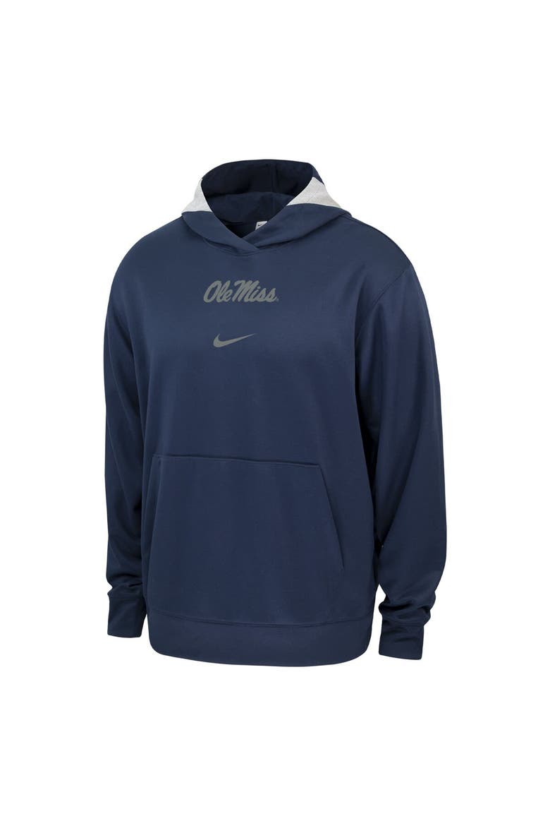 Men's Nike Navy Ole Miss Rebels Basketball Spotlight Performance Pullover Hoodie, Alternate, color, Navy